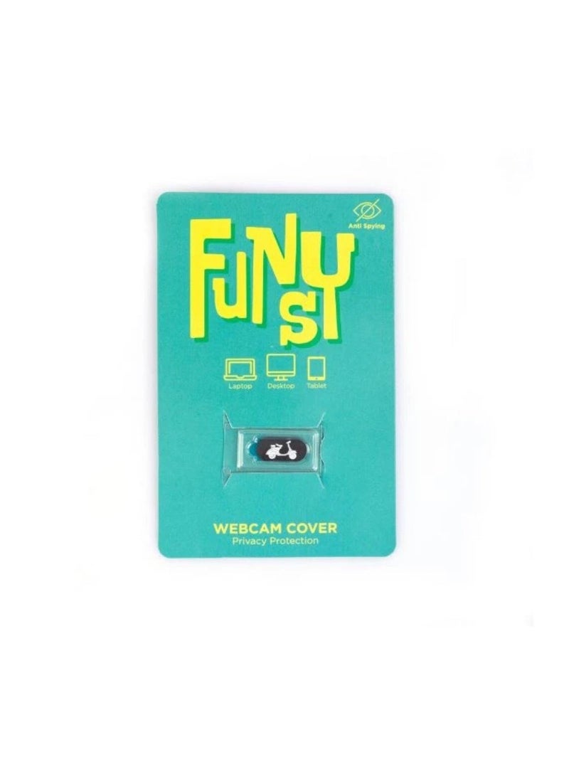 Funsy Laptop & Tablet Camera Cover | Scooter | Mini | Black - Image 2
